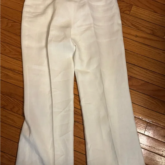 Ralph Lauren White Wide-Leg  100% Linen Trousers - Picture 3 of 8